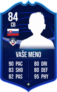 FutCard: Futbalový darček pre hráčov a fanúšikov –  Vlastná futbalová karta - Liga Majstrov MOTM 22