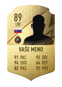 FutCard: Futbalový darček pre hráčov a fanúšikov –  Vlastná futbalová karta - Raritná Zlatá 22