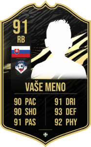 FutCard: Futbalový darček pre hráčov a fanúšikov –  Vlastná futbalová karta - Tím týždňa 21