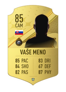 FutCard: Futbalový darček pre hráčov a fanúšikov –  Vlastná futbalová karta - Raritná zlatá 23