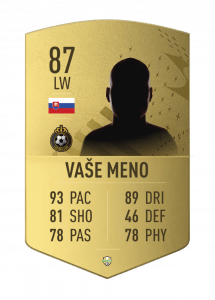 FutCard: Futbalový darček pre hráčov a fanúšikov –  Vlastná futbalová karta  - Neraritná Zlatá