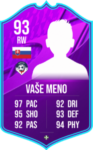 FutCard: Futbalový darček pre hráčov a fanúšikov –  Vlastná futbalová karta - Squad - Fialová