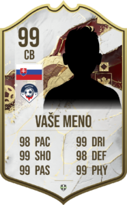 FutCard: Futbalový darček pre hráčov a fanúšikov –  Vlastná futbalová karta - Svetový Pohár - Zlatá