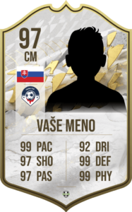 FutCard: Futbalový darček pre hráčov a fanúšikov –  Vlastná futbalová karta - Legendárna Ikona - S22