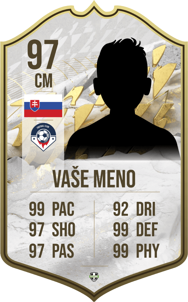 FutCard: Futbalový darček pre hráčov a fanúšikov – Vlastná futbalová karta - Legendárna Ikona - S22