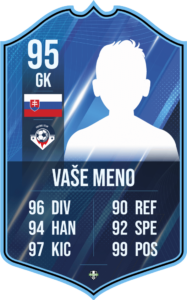 FutCard: Futbalový darček pre hráčov a fanúšikov –  Vlastná futbalová karta - Legendárny hráč - Modrá S23