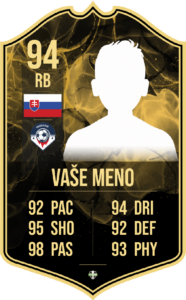 FutCard: Futbalový darček pre hráčov a fanúšikov –  Vlastná futbalová karta - Hráč Mesiaca Zlatá S23