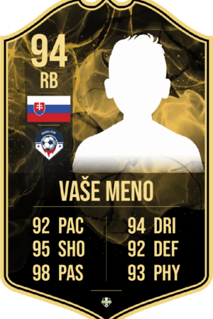 FutCard: Futbalový darček pre hráčov a fanúšikov – Vlastná futbalová karta - Hráč Mesiaca Zlatá S23