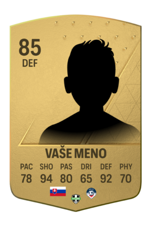 Vlastná Futbalová Karta FutCard - Non Rare Gold 24